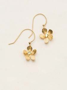 Holly Yashi Petite Plumeria Drop Earrings - Gold/Champagne
