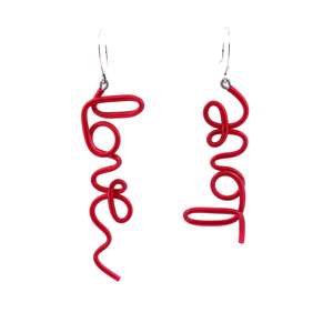 Samuel Coraux: Samuel Coraux Love Earrings - Rouge Pailette