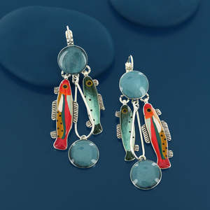 Earrings: Taratata Bijoux Fish (Blue) Leverback Earrings - E26-12782-10M