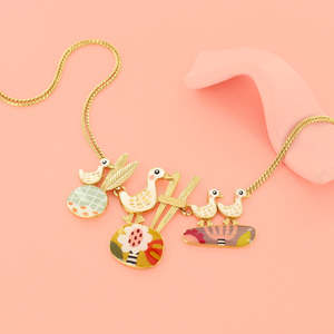 Jewellery: Taratata Bijoux Ducks In A Row (Plume) Adjustable Necklace - E26-11128-20M
