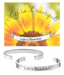 Whitney Howard Designs - Life Is Beautiful Quotable Cuff Bracelet