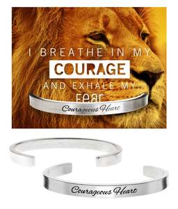 Bracelets: Whitney Howard Designs - Courageous Heart Quotable Cuff Bracelet