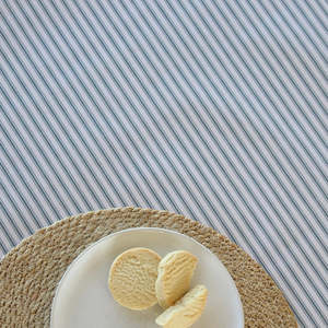 All Oilcloth: Ticking - Indigo