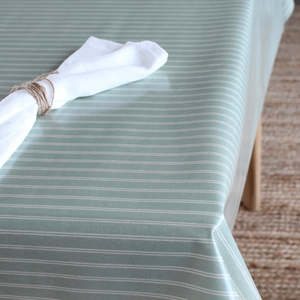 All Oilcloth: Mariner Stripe - Sage Green