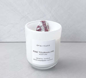Crystal Candles: Pink Tourmaline Crystal Candle