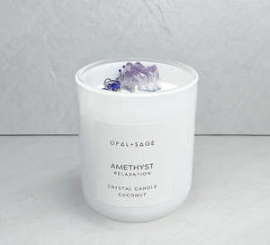 Amethyst Crystal Candle