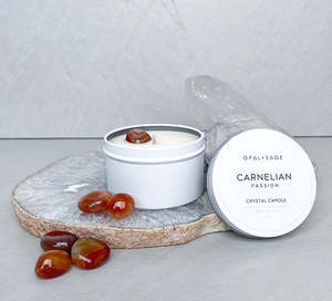 Crystal Candles: Carnelian Crystal Candle
