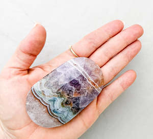Quartz: Amethyst Agate Palm Stones | Strength
