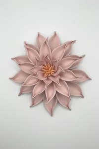 Ceramic: Dahlia in Pink with Orange Stamems