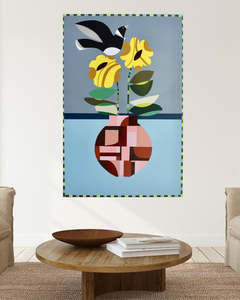Still Life with Tui and Wildflowers