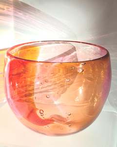 Gem Glass Bowl - Coral