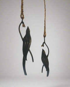 Tui With Kowhai - Hanging Bronze