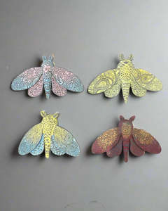 Anya Mowll: Ceramic Moth Wall Hangings