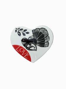 Amber Smith: Ceramic Heart - Love Fantail