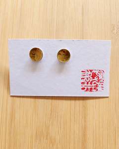 Fiona Christeller: Gold Leaf Stud Earrings