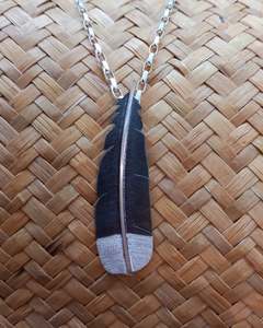 Huia Feather 2 Toned Pendant