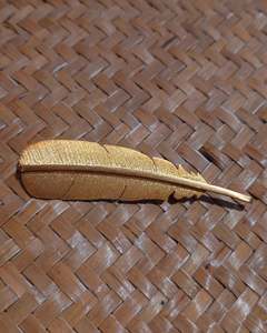 Huia Gold Feather Brooch