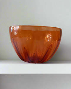 Heather Kremen: Amber Fluted Glass Bowl