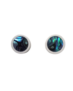 Mana Jewellery: Paua Round Stud Earrings