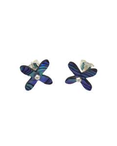 Mana Jewellery: Tapa Stud Earrings - Paua Shell