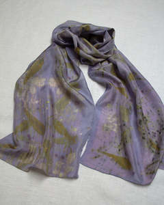 Silk Eco Scarf - Strobilanthus, Rose, Bracken & Delphinium