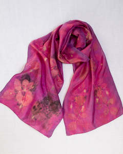 Silk Eco Scarf - Rose & Eucalyptus