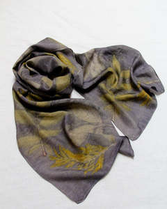 Silk Eco Scarf - Walnut & Peony