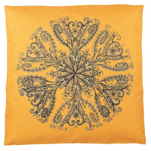 Miranda Brown: Flower of Life Gold Hemp Cushion
