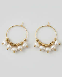 Trina Pearl Bead Earrings Gold & Silver