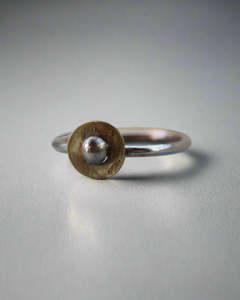 Sterling Silver & Brass Dot Ring