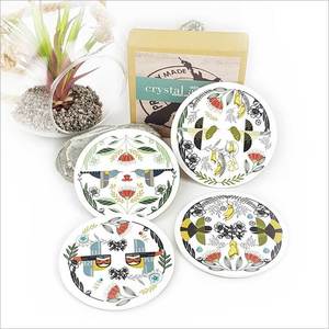 Folk Birds Coasters Set Of Four