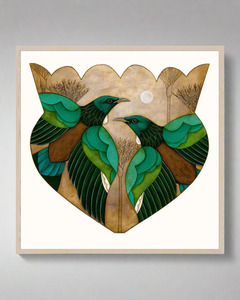Framed Pieces: Box Frame - Tui And The Moon