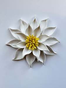 Dahlia in White Unglazed
