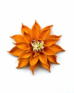 Ceramic: Dahlia in Orange Unglazed