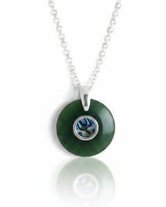 Greenstone Pendant with Paua