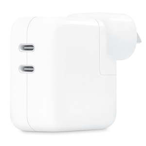 Travel Adapters: Apple USB-C 35W Power Adapter Dual USB-C Ports (Retail Box) MacBook Air iPad iPhone AC Wall Charger
