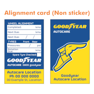 Goodyear - Alignment Cards 90x55mm 400gsm