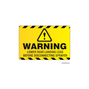 Tractor Repair Portal: TRS - Warning Sprayer Legs Vinyl 120x80mm