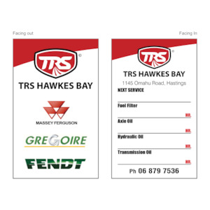 Tractor Repair Portal: TRS - Tractor Minor Service Label 90x55mm Synthetic