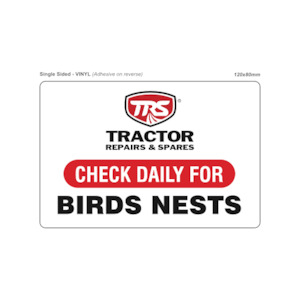 TRS - Daily Check Birds Nests Vinyl 120x80mm