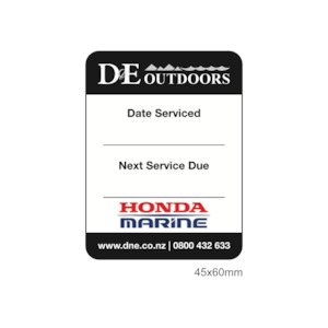D E Portal: D&E Outdoors - Honda Marine Vinyl Label 45x60mm Matte Laminate