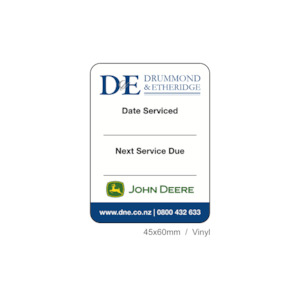 D E Portal: D&E - Ride-on/Other Service Label 45x60mm (Vinyl Matte Laminate)