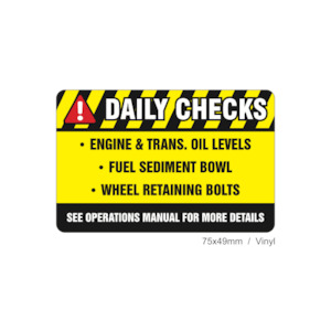 D&E - Daily Checks Vinyl 75x49mm