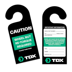 TDX - Wheel Nut Hanging Card