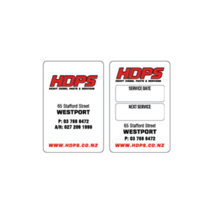 Hdps Portal: HDPS - Light Vehicle service sticker 45x68mm Westport