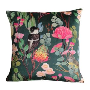 Birds and Forest Velvet Cushion O'Reily Design - Elegant Home Cushions - OREILY DESIGN