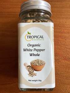 Condiments: Organic White Pepper Whole