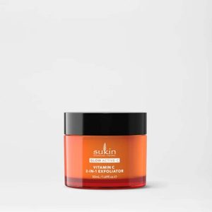Products: Sukin Glow Active-C Vitamin C 2-In-1 Exfoliator 50ml