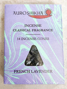 Incense: Auroshikha - Incense Cones French Lavender - [x14]