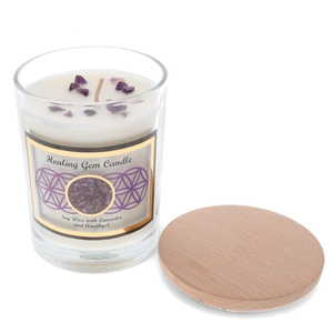 Candles Incense Smudge: Soy Glass Jar Candle - Healing Amethyst With Lavender